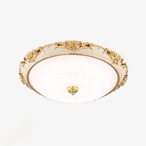 Plafonnier rond LED en acrylique doré