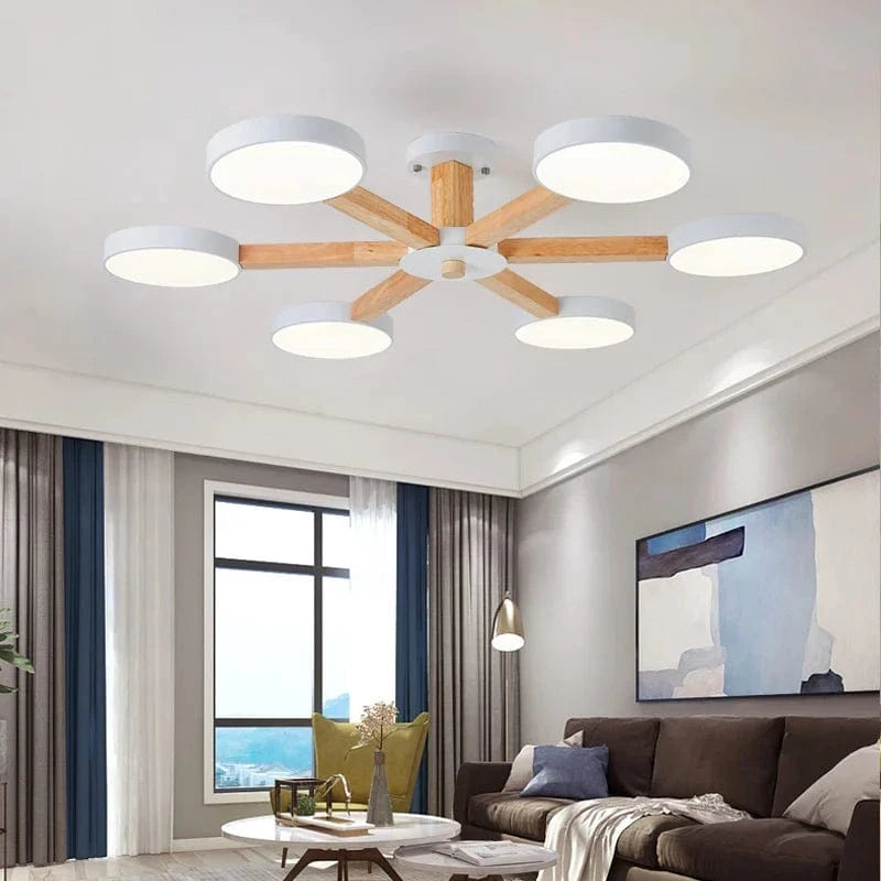 Plafonnier LED en bois au design contemporain. | Marco Lucetti