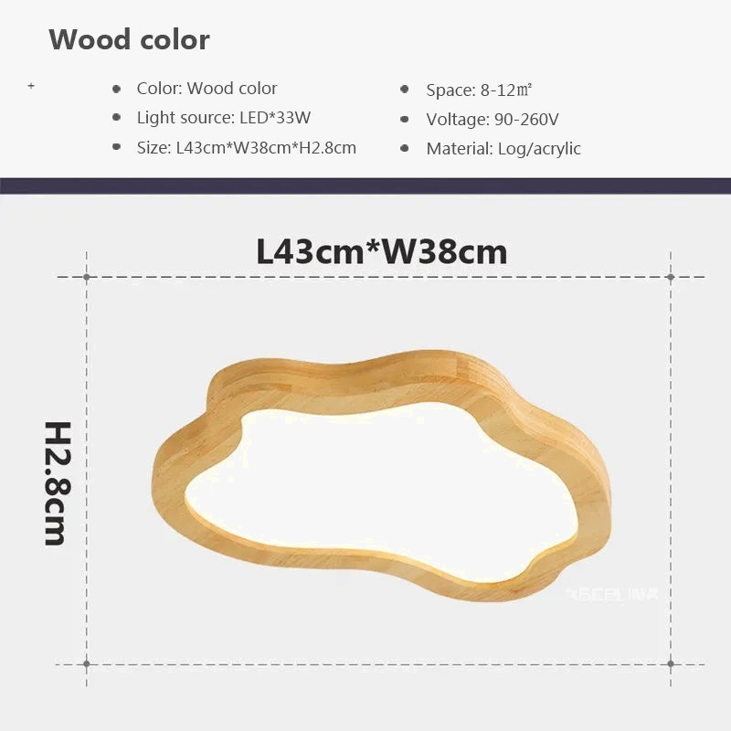 Plafonnier LED bois nordique moderne