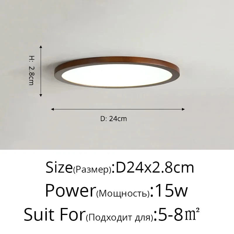 Plafonnier LED en bois authentique pour éclairage intérieur - Lumin'Wood | Marco Lucetti Noyer 24cm / Blanc froid Pas de télécommande