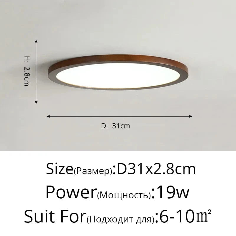 Plafonnier LED en bois authentique pour éclairage intérieur - Lumin'Wood | Marco Lucetti Noyer 31cm / Blanc froid Pas de télécommande
