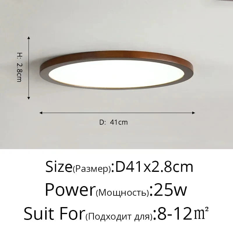 Plafonnier LED en bois authentique pour éclairage intérieur - Lumin'Wood | Marco Lucetti Noyer 41cm / Blanc froid Pas de télécommande