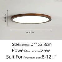Plafonnier LED en bois authentique pour éclairage intérieur - Lumin'Wood | Marco Lucetti Noyer 41cm / Blanc froid Pas de télécommande