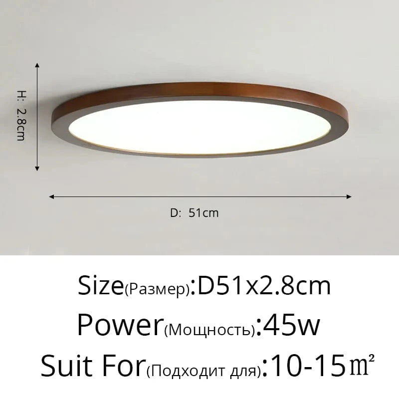 Plafonnier LED en bois authentique pour éclairage intérieur - Lumin'Wood | Marco Lucetti Noyer 51cm / Blanc froid Pas de télécommande