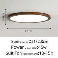 Plafonnier LED en bois authentique pour éclairage intérieur - Lumin'Wood | Marco Lucetti Noyer 51cm / Blanc froid Pas de télécommande