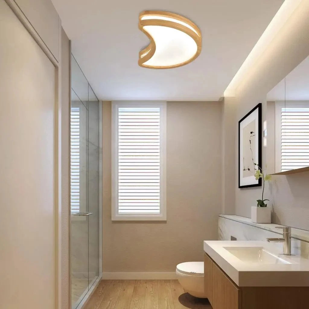 Plafonnier Led en bois avec lune - Élégance Naturelle | Marco Lucetti