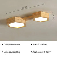 Plafonnier LED en bois design moderne | Marco Lucetti Bois B 2têtes / Blanc chaud (pas de RC)