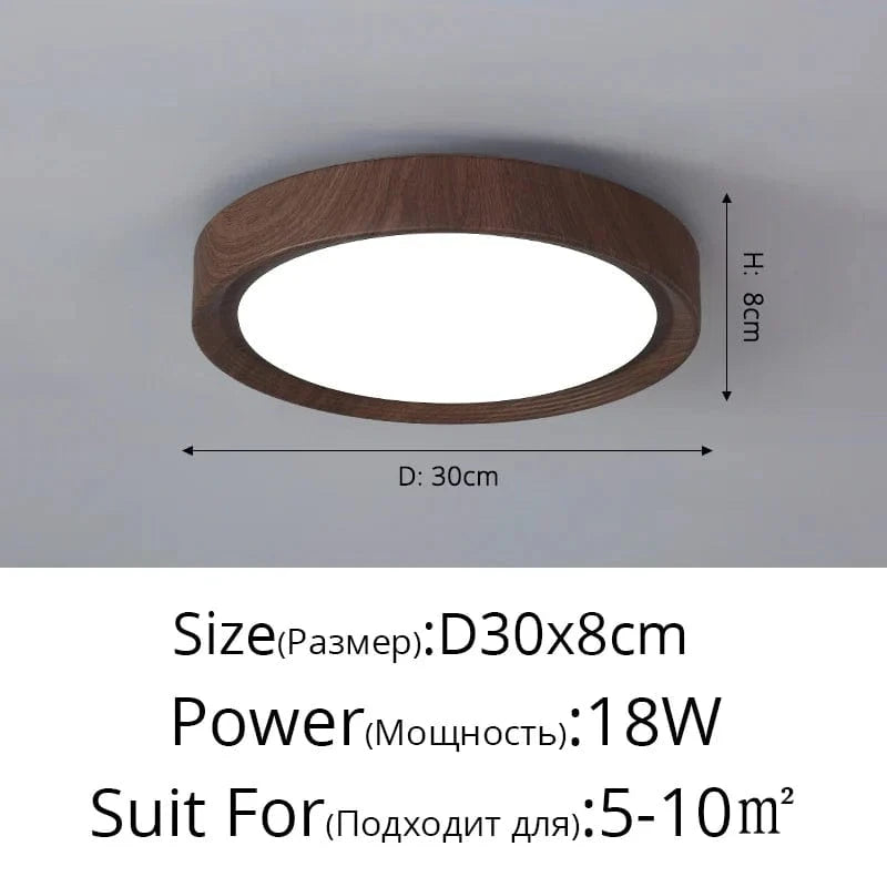 Plafonnier LED en bois : élégance pour votre décoration intérieure | Marco Lucetti A 30cm 18w / Blanc froid, pas de télécommande