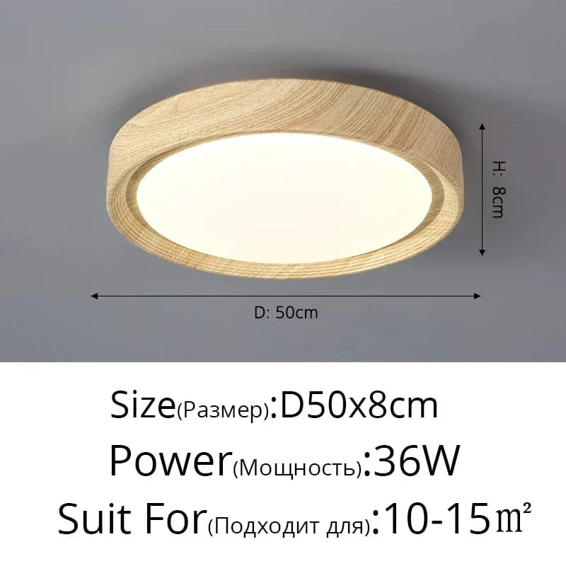 Plafonnier LED en bois : élégance pour votre décoration intérieure | Marco Lucetti B 50cm 36w / Blanc froid, pas de télécommande
