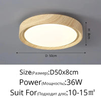 Plafonnier LED en bois : élégance pour votre décoration intérieure | Marco Lucetti B 50cm 36w / Blanc froid, pas de télécommande