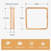 Plafonnier LED en bois - Lampe carrée nordique moderne - Décoration lumineuse pour maison et bureau | Marco Lucetti