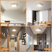 Plafonnier LED en bois - Lampe carrée nordique moderne - Décoration lumineuse pour maison et bureau | Marco Lucetti