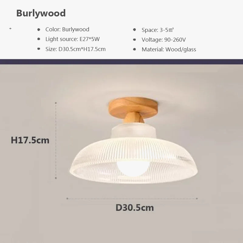 Plafonnier LED en bois massif nordique pour éclairage intérieur de qualité