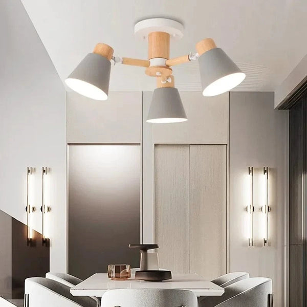 Plafonnier LED en bois massif nordique pour salon, chambre, hôtel ou restaurant - Décoration moderne de la maison | Marco Lucetti