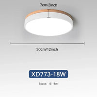 Plafonnier LED en bois nordique avec lumières ajustables | Marco Lucetti Blanc 18W / Blanc naturel