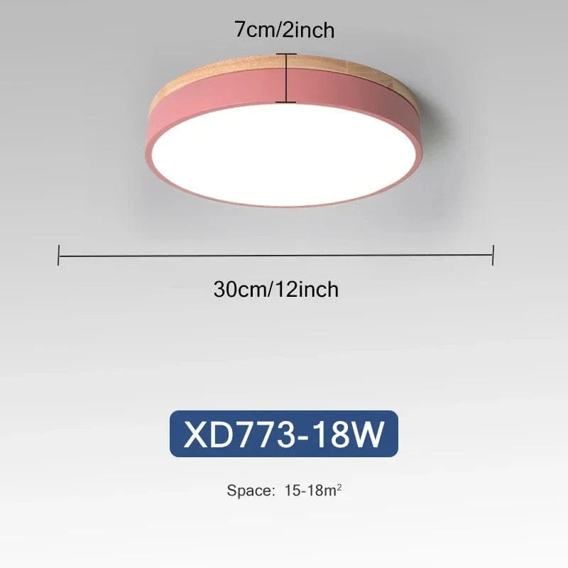 Plafonnier LED en bois nordique avec lumières ajustables | Marco Lucetti Rose 18W / Blanc naturel