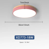 Plafonnier LED en bois nordique avec lumières ajustables | Marco Lucetti Rose 18W / Blanc naturel