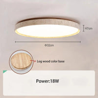 Plafonnier LED en bois pour chambre et salon | Marco Lucetti Bûche de bois 32cm 18W / 3 changements de couleurs