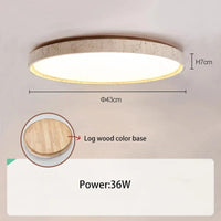 Plafonnier LED en bois pour chambre et salon | Marco Lucetti Bûche de bois 43cm 36W / 3 changements de couleurs