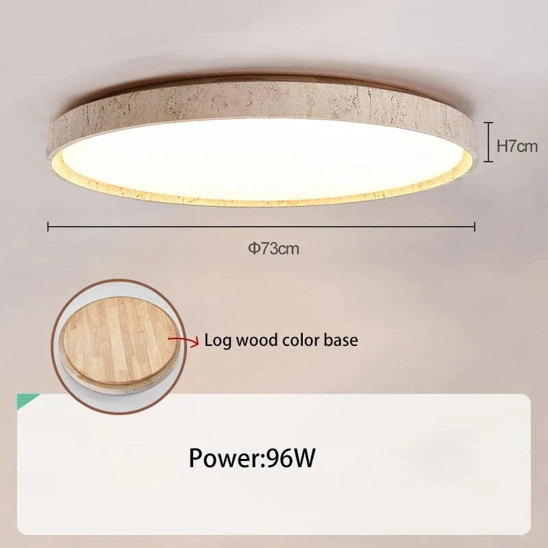 Plafonnier LED en bois pour chambre et salon | Marco Lucetti Bûche de bois 73cm 96W / 3 changements de couleurs
