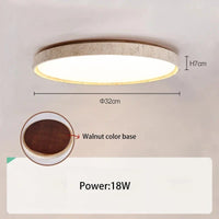 Plafonnier LED en bois pour chambre et salon | Marco Lucetti Noyer 32cm 18W / 3 changements de couleurs