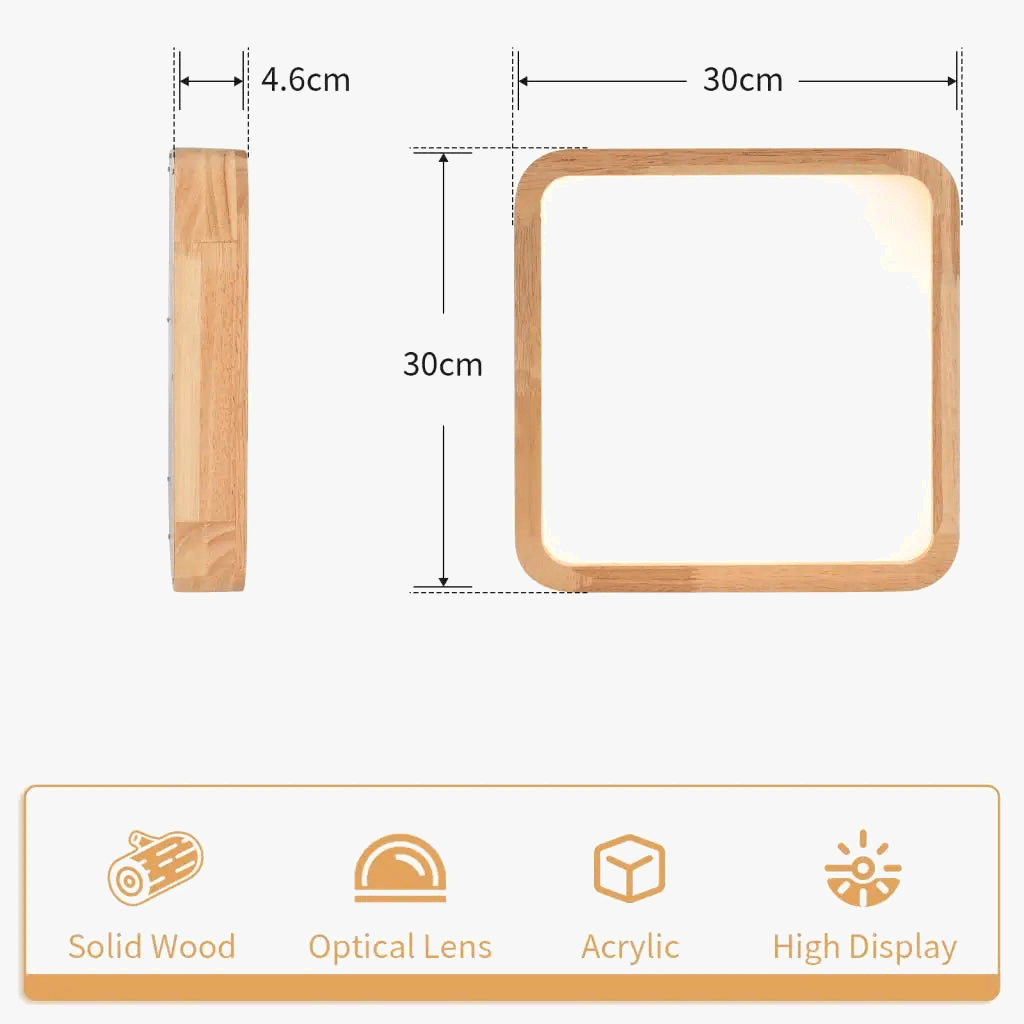 Plafonnier LED en bois Ultra-fin - Design nordique moderne | Marco Lucetti