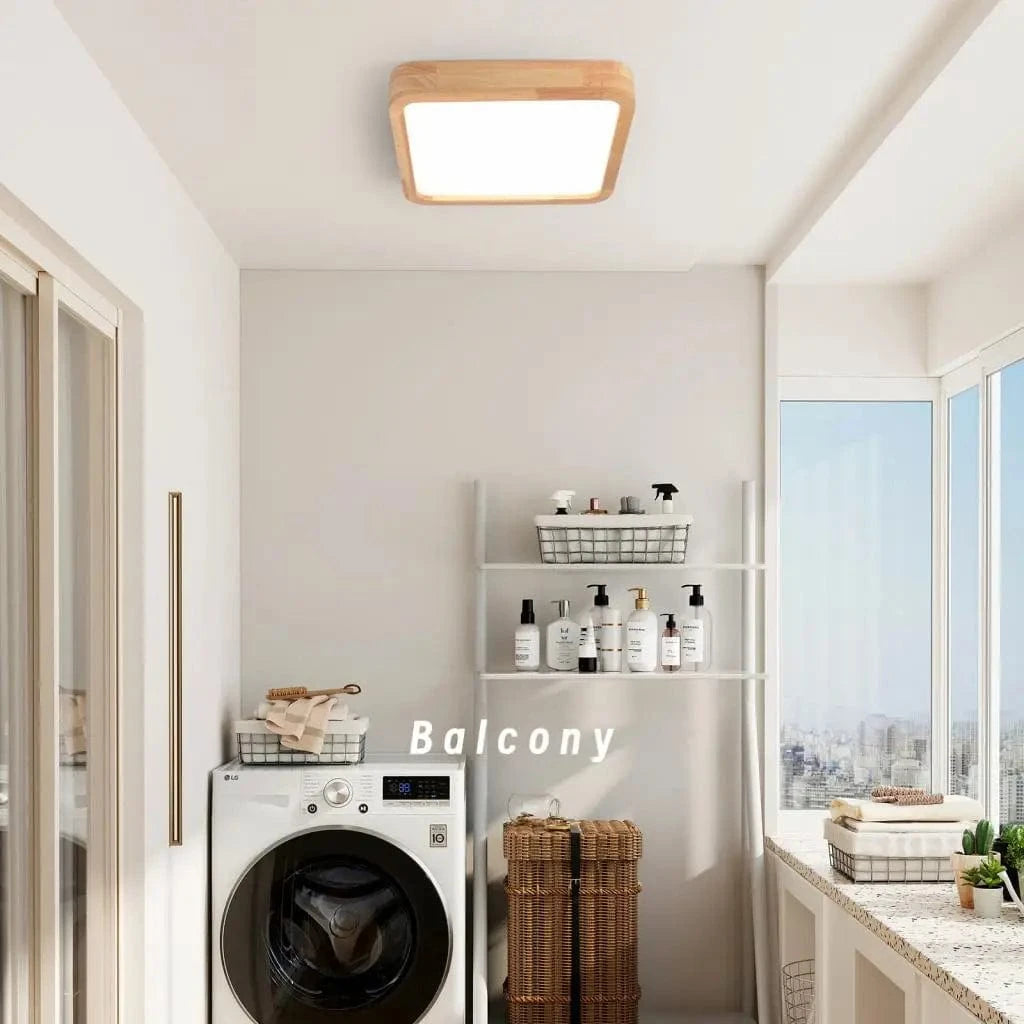 Plafonnier LED en bois Ultra-fin - Design nordique moderne | Marco Lucetti