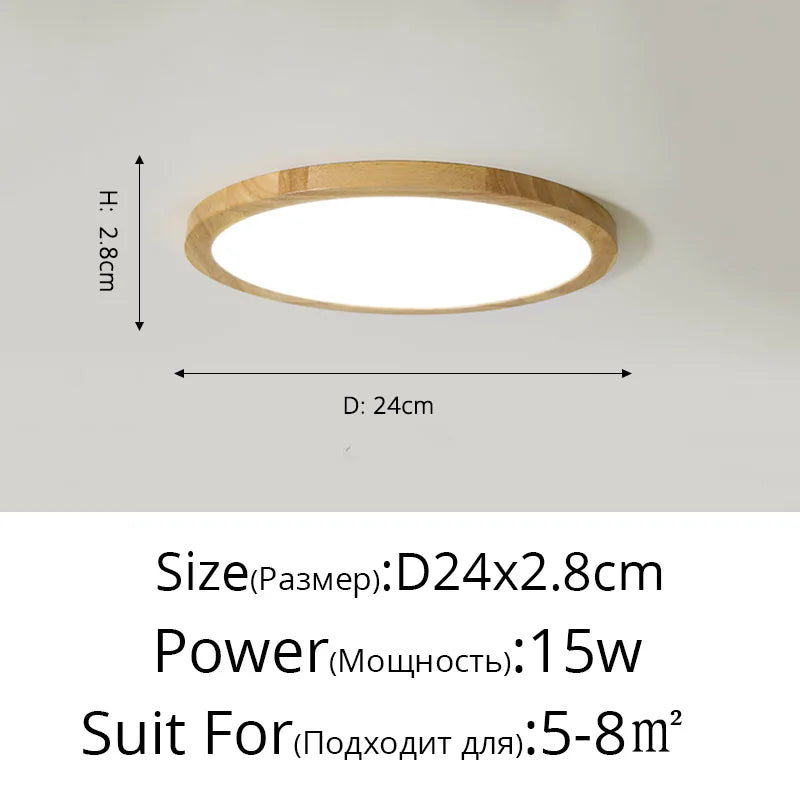Plafonnier LED en bois authentique pour éclairage intérieur - Lumin'Wood