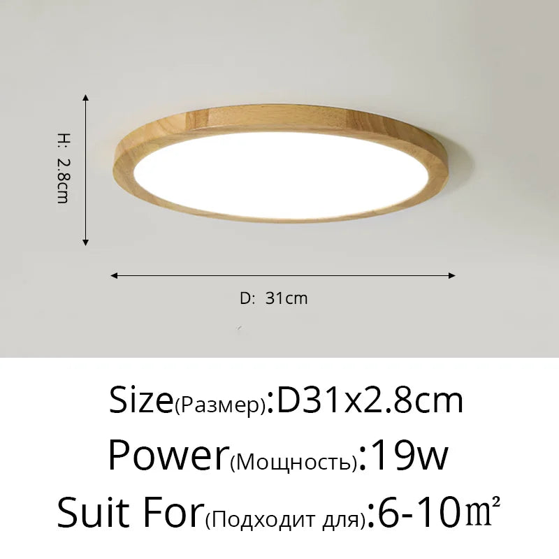Plafonnier LED en bois authentique pour éclairage intérieur - Lumin'Wood
