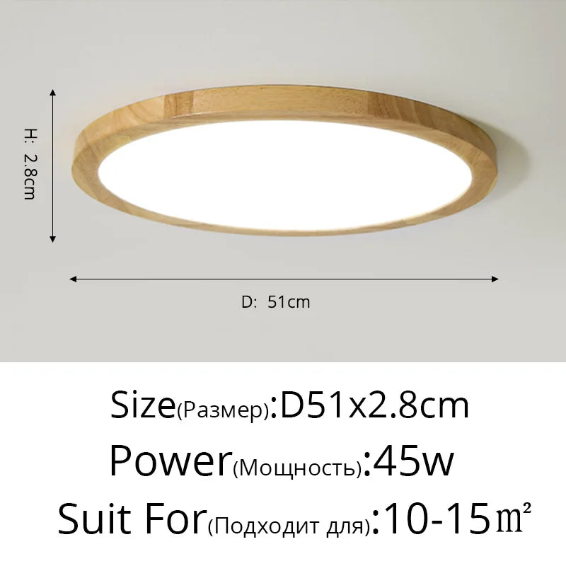 Plafonnier LED en bois authentique pour éclairage intérieur - Lumin'Wood