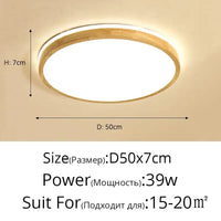 Plafonnier LED en bois véritable au design moderne - Parfait pour toutes vos pièces | Marco Lucetti