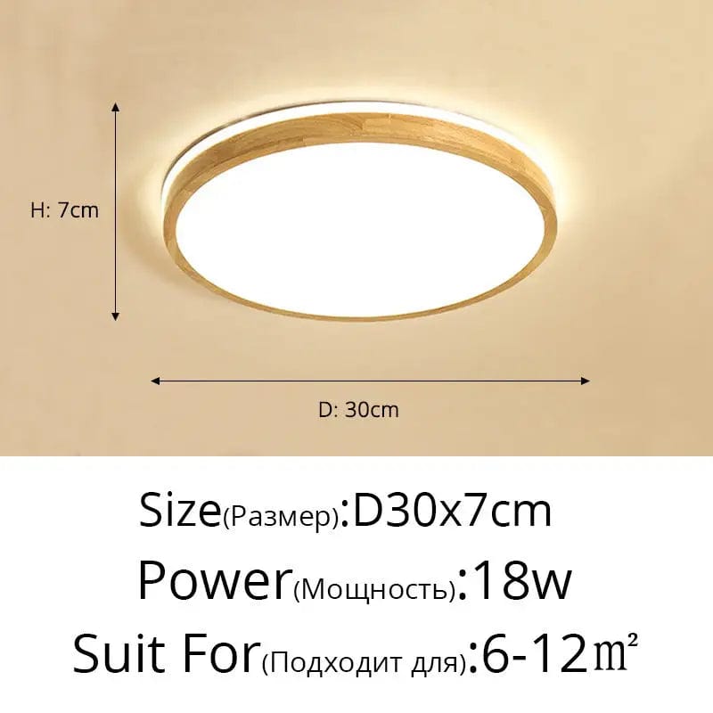 Plafonnier LED en bois véritable au design moderne - Parfait pour toutes vos pièces | Marco Lucetti