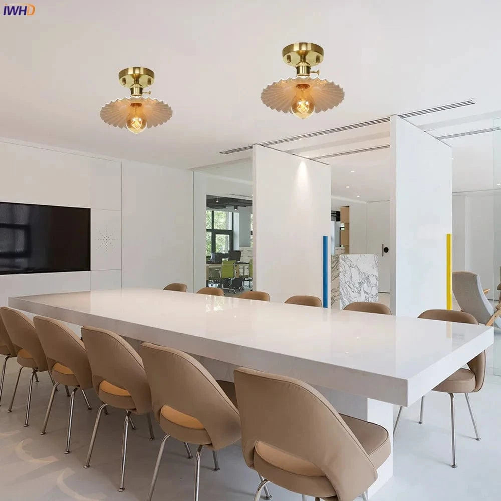 Plafonnier LED en Céramique Style Nordique et Cuivre IWHD Lamparas de Techo | Marco Lucetti