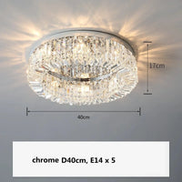 Plafonnier Led en cristal au design contemporain | Marco Lucetti Chromé D40cm 5 lumières / Lumière blanche 6500K