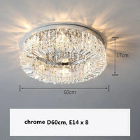 Plafonnier Led en cristal au design contemporain | Marco Lucetti Chromé D60cm 8 lumières / Lumière blanche 6500K