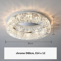Plafonnier Led en cristal au design contemporain | Marco Lucetti Chromé D80cm 12 / Lumière chaude 3500K