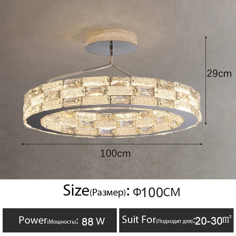 Plafonnier LED en cristal au design moderne - Luxe Illuminé | Marco Lucetti D100cm / Lumière chaude 3000K / 110V