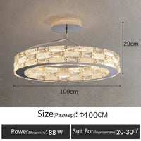Plafonnier LED en cristal au design moderne - Luxe Illuminé | Marco Lucetti D100cm / Lumière chaude 3000K / 110V
