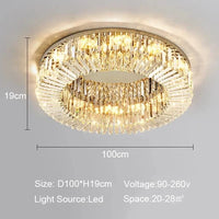 Plafonnier Led en cristal de luxe au design contemporain | Marco Lucetti Dia100cm / Lumière blanche / Chrome