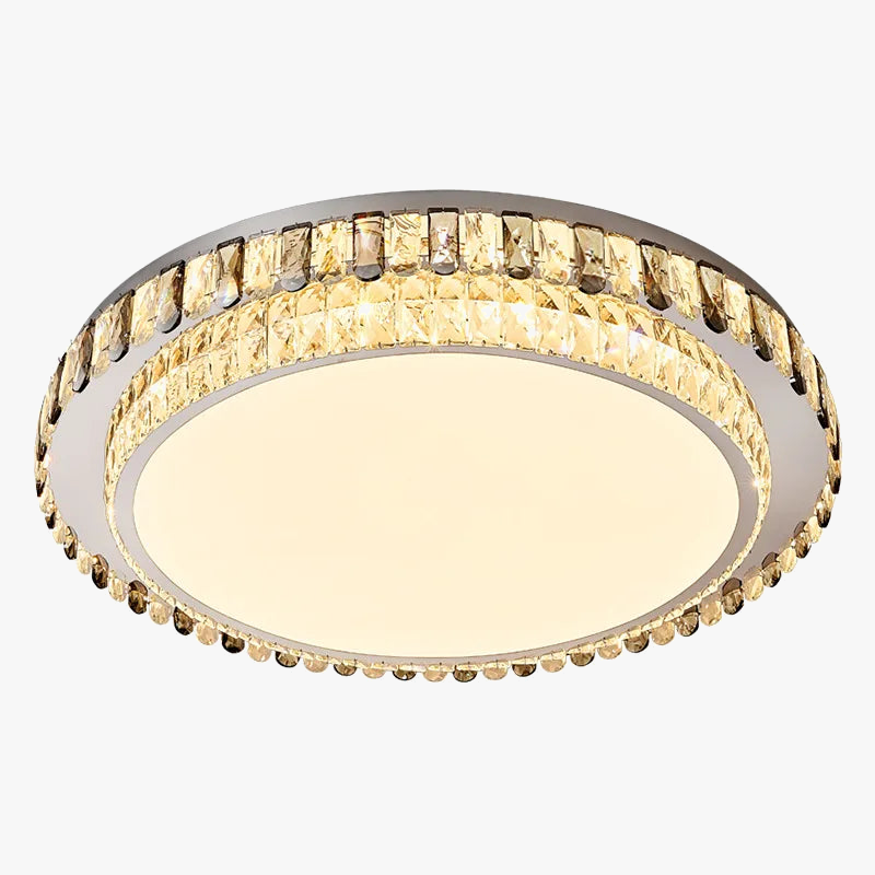 Plafonnier LED de Luxe en Cristal Rond Moderne