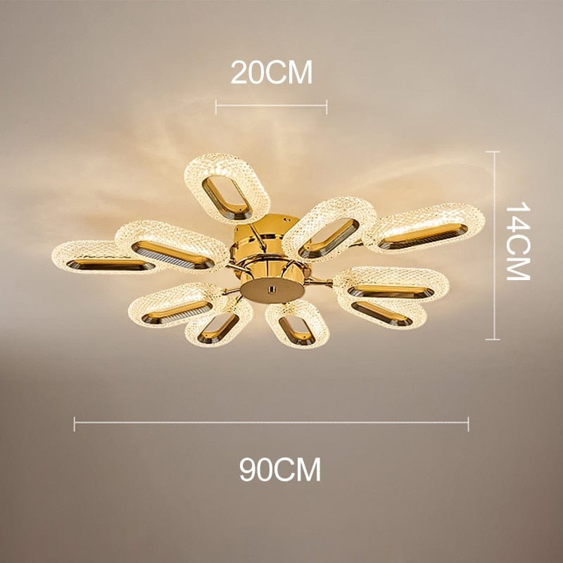 Plafonnier LED en cristal ovale Marvona - Style Moderne | Marco Lucetti 10 Lampes / Chaude