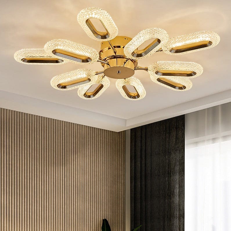 Plafonnier LED en cristal ovale Marvona - Style Moderne | Marco Lucetti