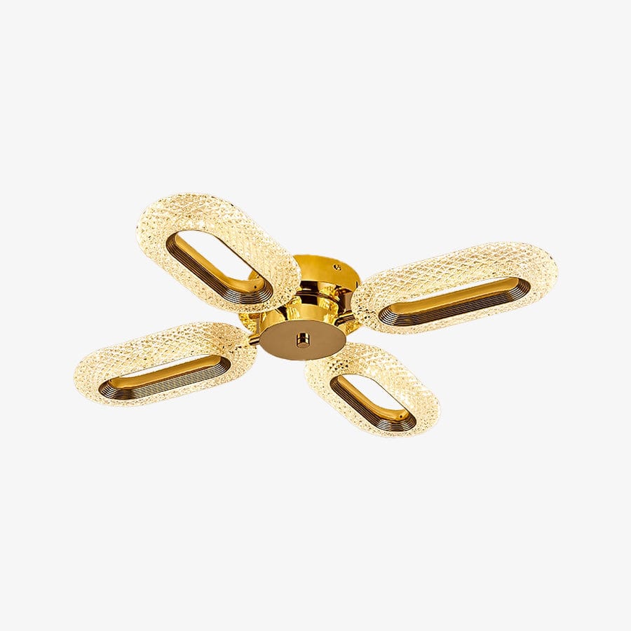 Plafonnier LED en cristal ovale Marvona - Style Moderne | Marco Lucetti 4 Lampes / Chaude