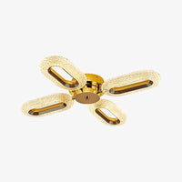 Plafonnier LED en cristal ovale Marvona - Style Moderne | Marco Lucetti 4 Lampes / Chaude