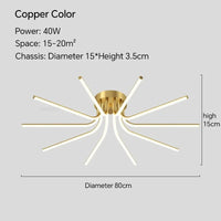 Plafonnier LED en cuivre au design contemporain | Marco Lucetti Cuivre D80CM / Blanc froid