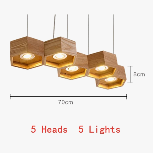 Plafonnier Led "Ruche de Lumière" en bois massif