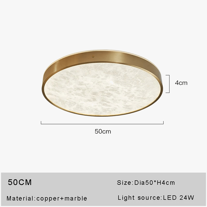 Plafonnier LED en Marbre - Design Moderne Cuivre Brossé | Marco Lucetti