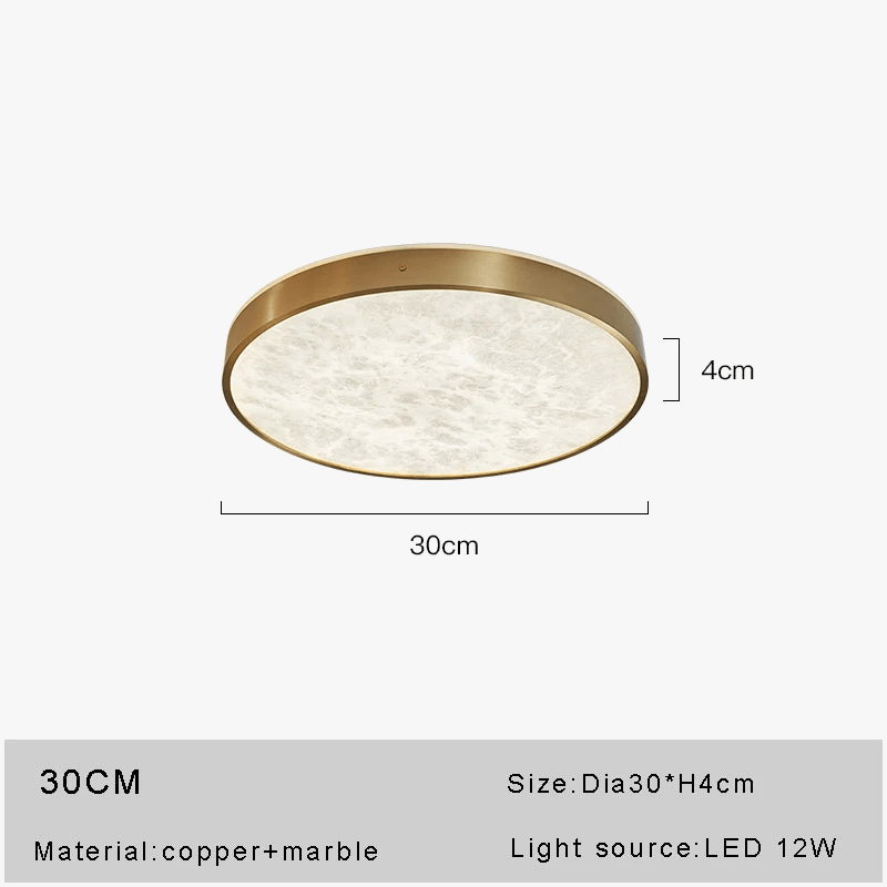 Plafonnier LED en Marbre - Design Moderne Cuivre Brossé | Marco Lucetti