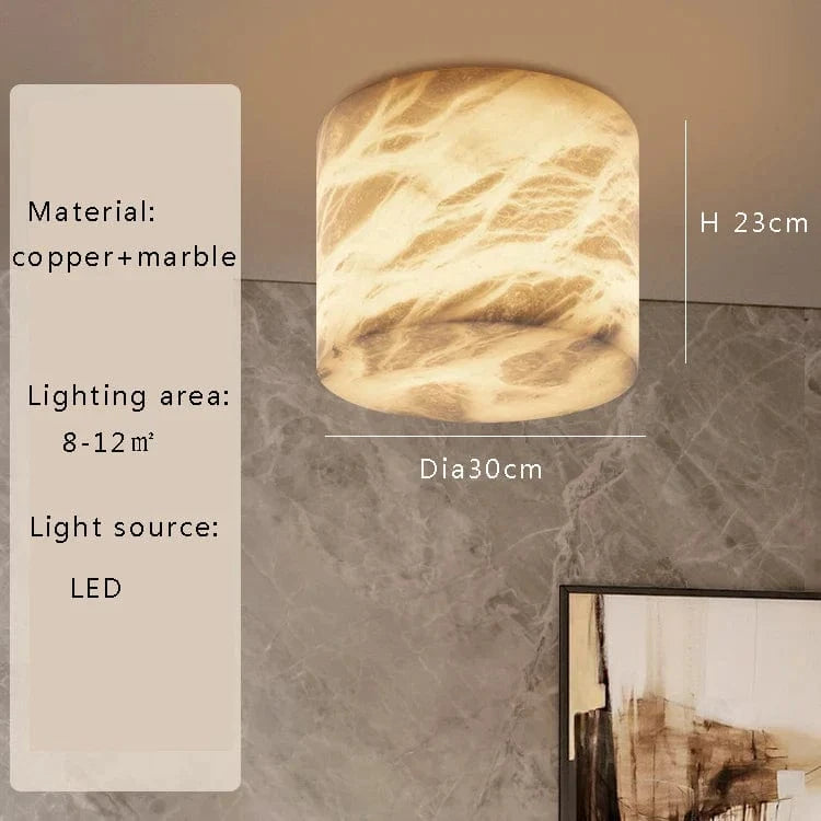 Plafonnier LED en Marbre Espagnol Prestigieux | Marco Lucetti Dia30cm / Argent / Dimmable