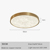 Plafonnier LED en Marbre Fin Design Simple et Moderne en Cuivre Brossé - Edition Deluxe | Marco Lucetti